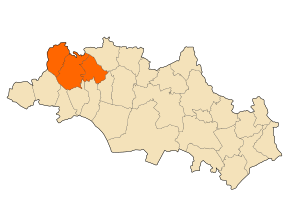 Localizarea districtului în cadrul provinciei