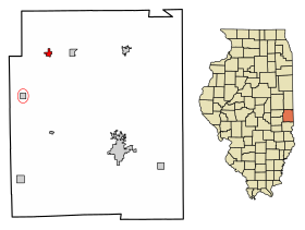 Edgar County Illinois Incorporated and Unincorporated areas Hume Highlighted.svg