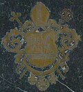 Escudo de armas en su piedra conmemorativa en el suelo en Eichstätter Dom
