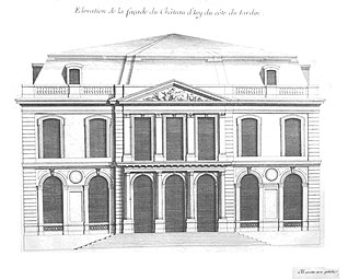 Élévation du château d'Issy du côté des jardins, Mariette, vers 1725.