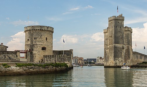 Entrance of old harbor, La Rochelle, Charente-Maritime, France