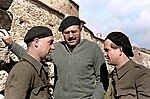 Ehrenburg, Ernest Hemingway och Gustav Regler under spanska inbördeskriget, 1937.