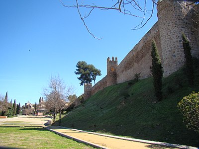 City walls of Toledo. Originally built by Romans, it was rebuilt and enlarged by the Visigoths