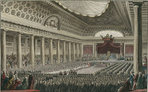 Luís XVI preside a sessão inaugural da Assembleia dos Estados Gerais, em maio de 1789.