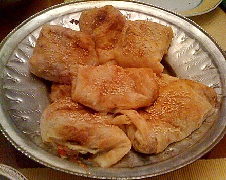 Turkish börek, small flaky pastries