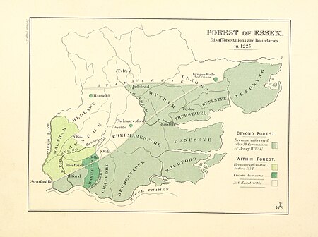 Fail:FISHER(1888) p38 - Forest of Essex, Disafforestation and Boundaries in 1225.jpg