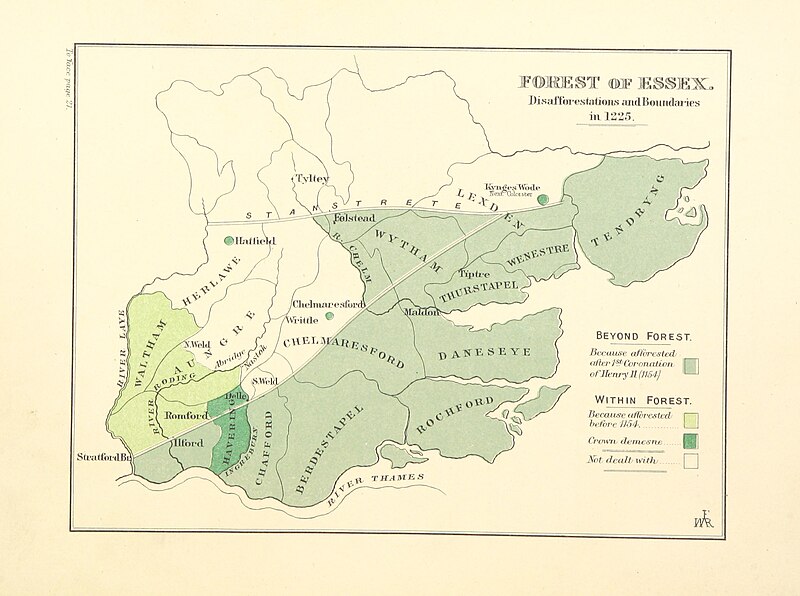 File:FISHER(1888) p38 - Forest of Essex, Disafforestation and Boundaries in 1225.jpg