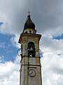 Il campanile della chiesa della Santissima Annunziata, Fascia, Liguria, Italia