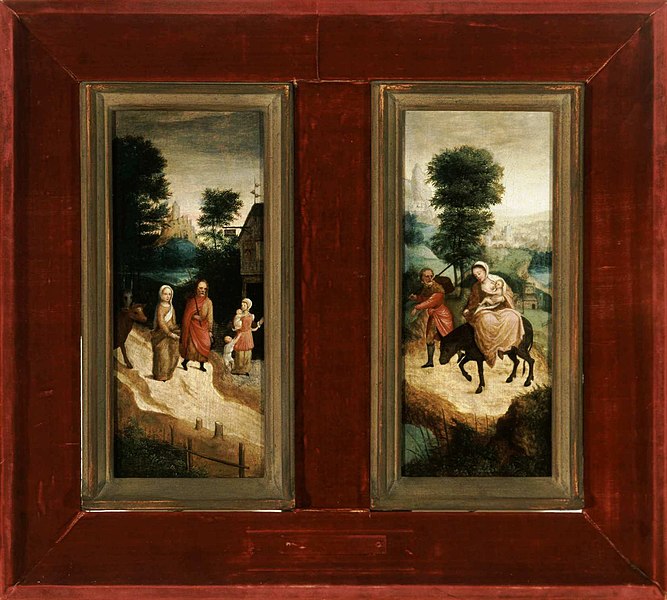 File:Flight into Egypt, Joseph and Mary at the Inn (diptych) CMA-64-11-1 1-1680.jpg