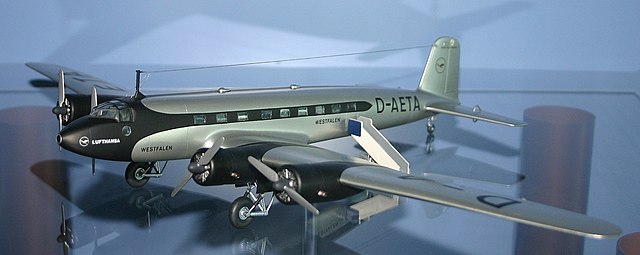 A scale model of a Deutsche Lufthansa Focke-Wulf Fw 200