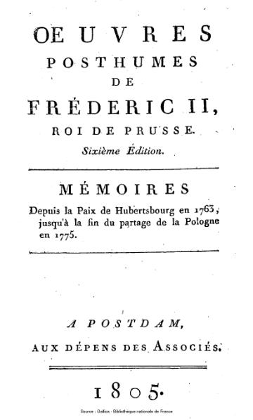 File:Frédéric II de Prusse - Mémoires de 1763 à 1775.djvu