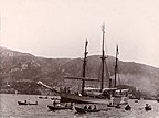 Die „Fram“ bei der Abreise aus Bergen am 2. Juli 1893