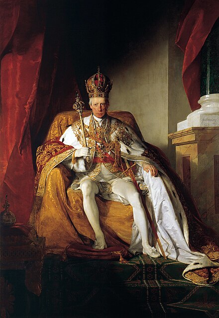 Emperor Francis I. of Austria (1768-1835) wearing the Austrian imperial robes, by Friedrich von Amerling, c. 1832
