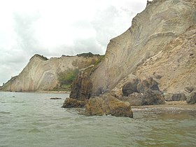 Die Klippen von Fur, reich an Fossilien