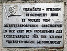 Memorial plaque stadium Radeberg