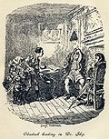 Thumbnail for File:George Cruikshank - Tristram Shandy, Plate II. Obadiah leading in Dr. Slop.jpg