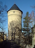 De bergfried van burcht Osterstein in Gera