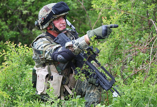 Croatian soldier with a VHS assault rifle