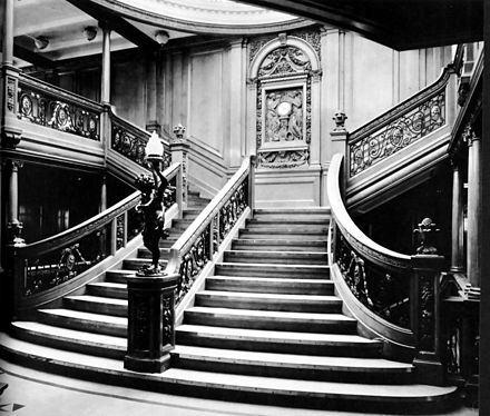 The grand staircase on board the RMS Olympic Grand staircase.jpg