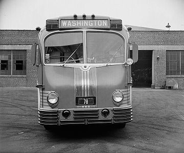 A Greyhound Lines Series 719 Super Coach bus, circa 1938