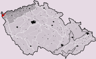 Hazlovská pahorkatina subunit (marked in red)