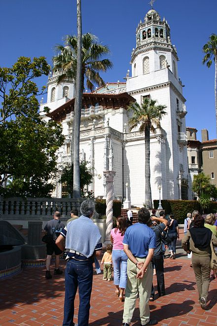 Tourists at Hearst Castle, California.