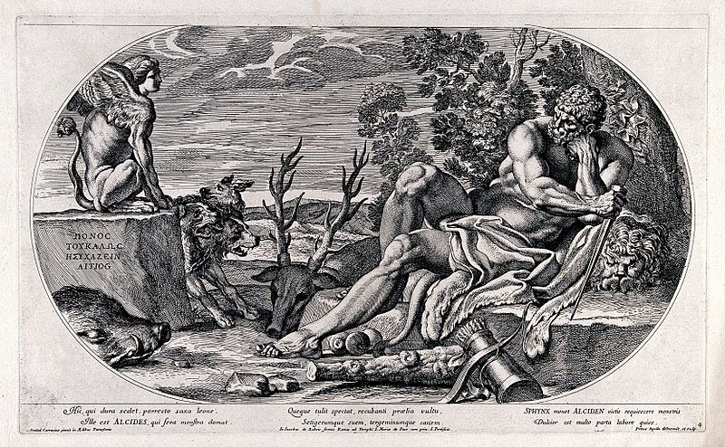 File:Hercules. Etching by P. Aquila after Annibale Carracci. Wellcome V0035876.jpg