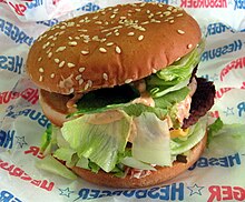 A Finnish burger of the Hesburger restaurant