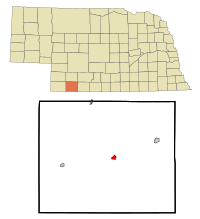 Hitchcock County Nebraska Incorporated and Unincorporated areas Trenton Highlighted.svg