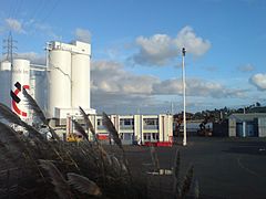 Holcim depot on the Port of Onehunga grounds, Manukau Harbour, Auckland, New Zealand. Holcim Depot Port Of Onehunga.jpg