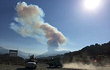 Wildfire near Holy Jim trail, 2016, Cleveland NF