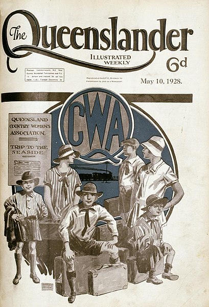 Illustrated front cover from The Queenslander, 1928