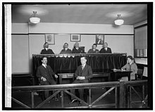 An immigration proceeding conducted in the Department of Labor, 1926. Immigration Court of Labor Dept., 5-10-26 LCCN2016850915.jpg