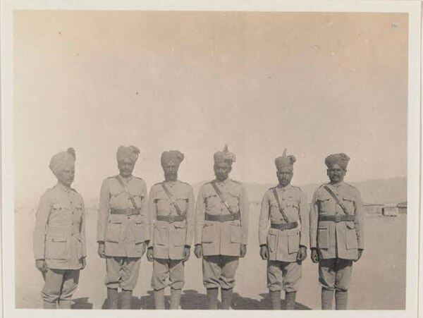 Indian officers, 'B' Company (Ahir), 1st Battalion, 5th Light Infantry, Quetta 1918.