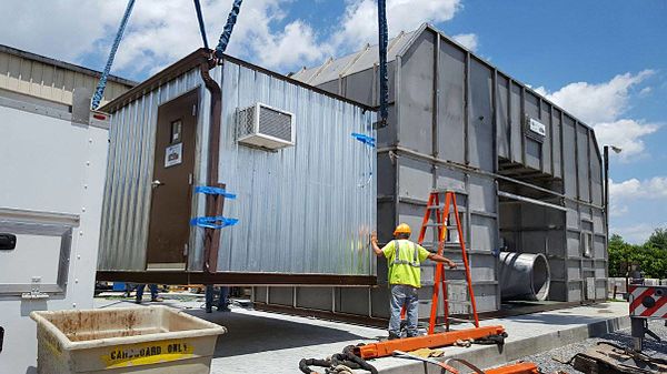 Industrial assemblage of a thermal oxidizer in the United States