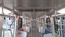 Interior of the refurbished set Interior of the married train Bombardier.jpg