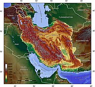 Гіпсометрична карта Ірану
