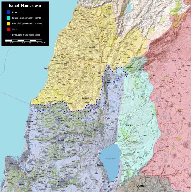 Description de l'image Israel-Lebanon-Syria-border-Conflict-2023.svg.