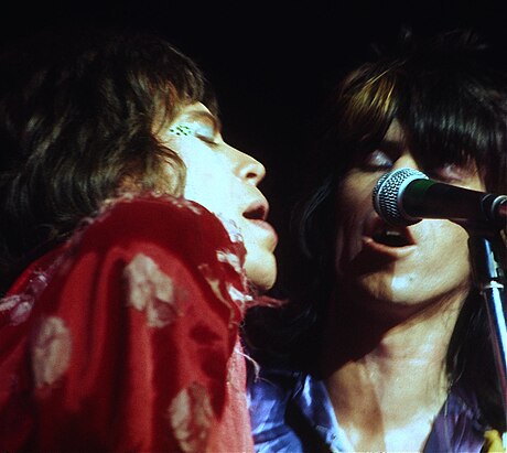 Jagger (left) and Richards (right) in June 1972 at Winterland in San Francisco