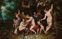 Nymphs filling the horn of plenty 1615