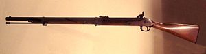 British-made Minie rifle used in Japan during the Boshin war (1868-1869). Japanese Minie rifle(Mirror).jpg