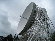 The Jodrell Bank Lovell 76-m radio telescope in Lower Withington, built in August 1957, is the world's third largest steerable telescope, and was the largest until 1971. It was designed by Sheffield's Sir Charles Husband and built of steel from Scunthorpe Jodrell Bank (1).jpg