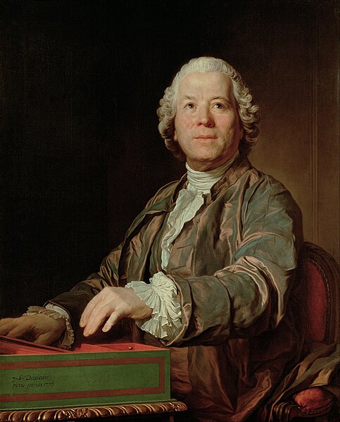 Gluck playing his clavichord (1775), portrait by Joseph Duplessis