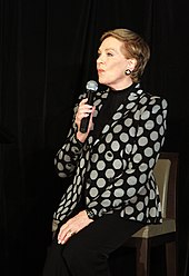 Andrews speaking on tour in Sydney, Australia in 2013 Julie Andrews (8742617101).jpg