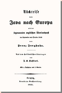 Rückreise von Java nach Europa. – Titelblatt.