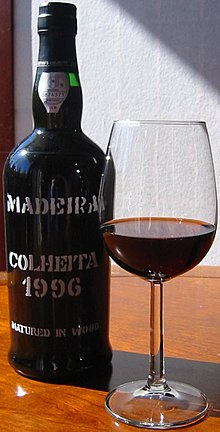 Madeira is exposed to high temperatures during its winemaking process and is thereby able to sustain exposure to higher temperatures more easily than other wines. Justino Henriques Madeira wine, colheita 1996.JPG