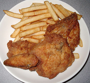 Fried chicken with french fries