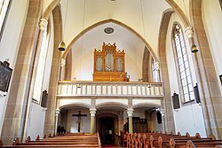 Kirche 1341 Orgelempore in A-2130 Siebenhirten.jpg