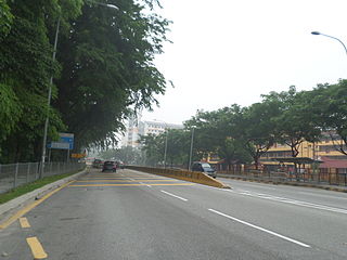 Jalan Kuchai Lama road in Malaysia