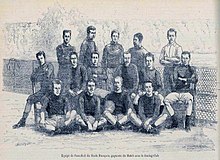 Desenho dos jogadores da equipe do Stade Français em 1891